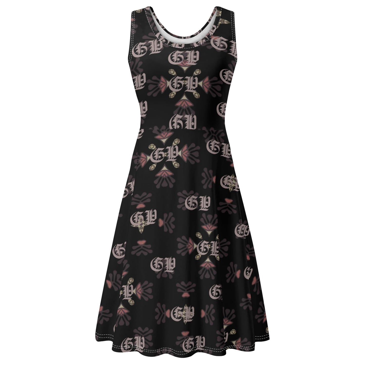 Robe débardeur Mini portefeuille pour femmes, col rond, sans manches