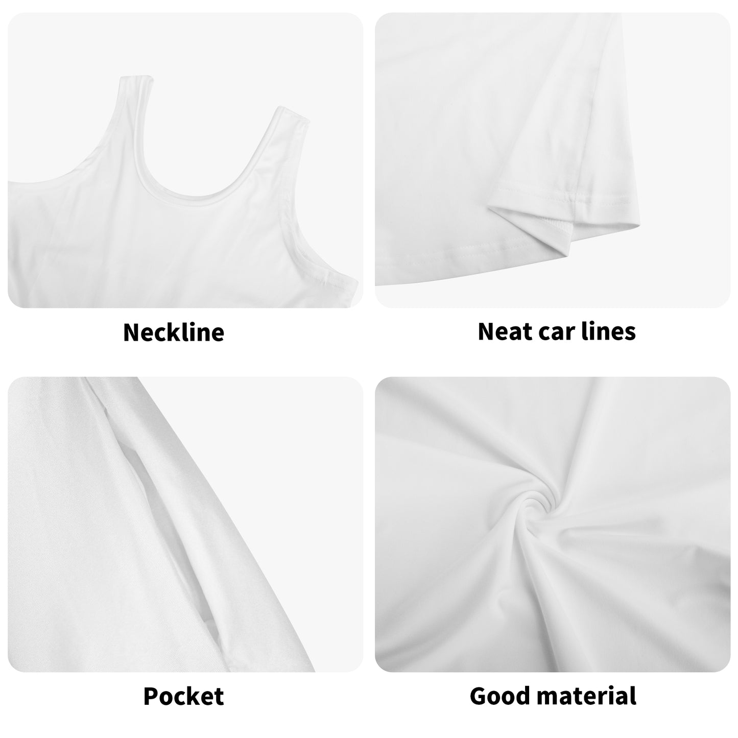 Robe débardeur Mini portefeuille pour femmes, col rond, sans manches